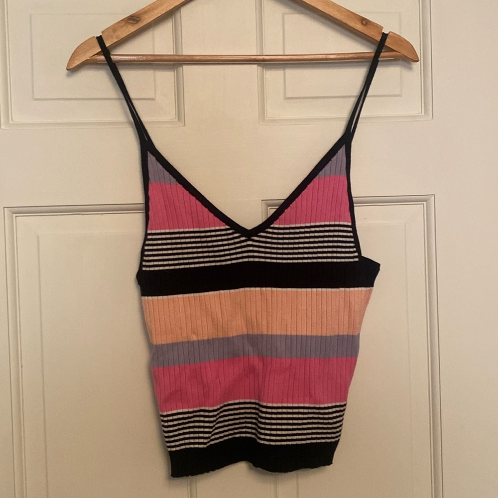 Kendall & Kylie Striped Crop Top